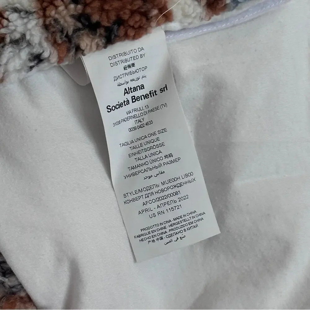 Moschino Cozy Teddy Bear Patterned Sherpa Baby Onesie